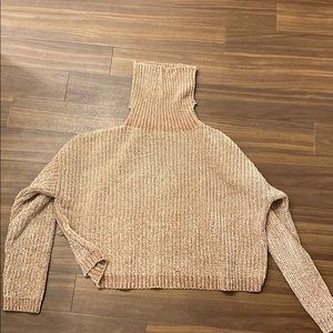Cropped chenille turtleneck sweater - Blank NYC